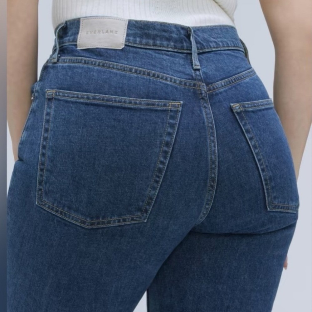 Everlane The Curvy Cheeky Jean High Rise Straight Crop Medium Wash Size 27 Crop - Picture 10 of 13